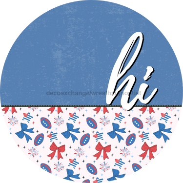 Patriotic Door Hanger Hi Dco - 01526 - Dh 18’ Round Wood
